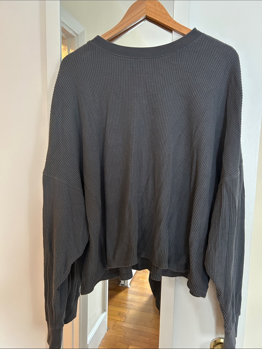 Women's Waffle-Knit Long Sleeve Top